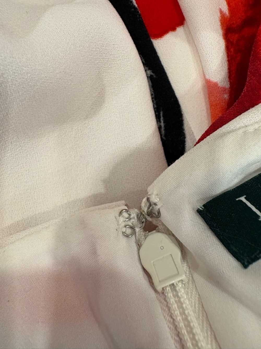 Lauren Ralph Lauren White Mini Dress with Red and Orange Floral Print - Picture 5 of 8